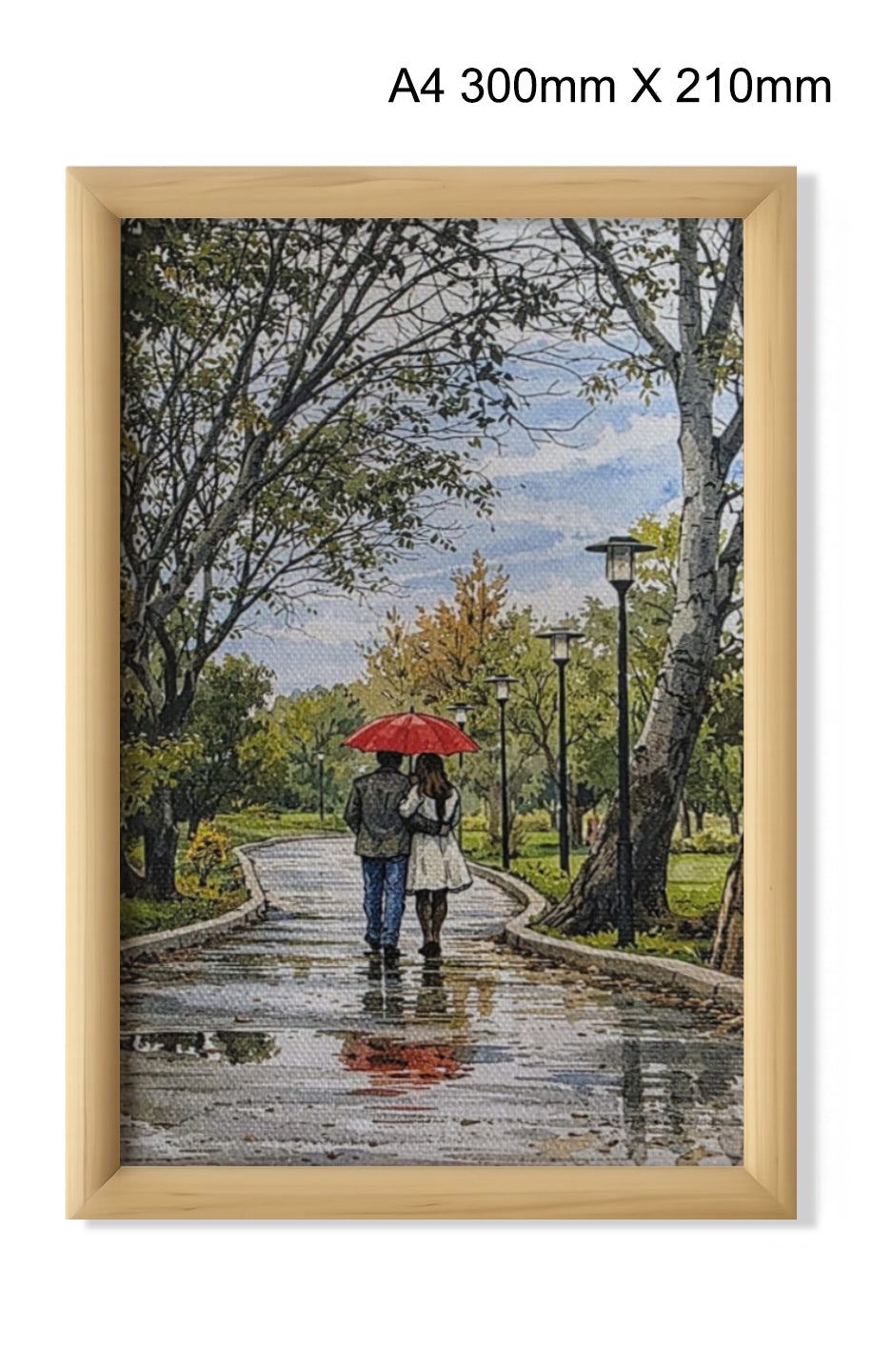 Sub Umbrela Roșie – Tablou Personalizat pentru Cupluri