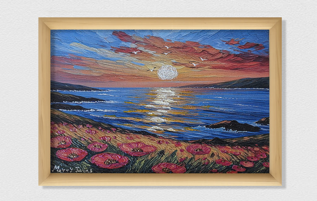 Câmp de maci la apus